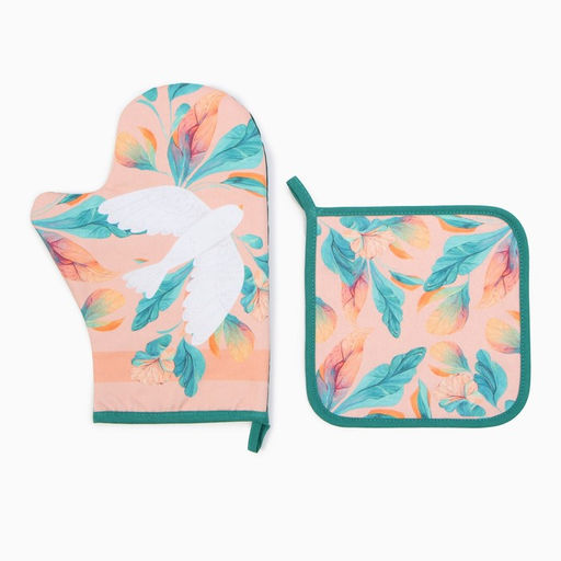 Набор кух. Этель Птичка варежка-прихватка 20х28см, прихватка 19х19см,100% хл  фото 2