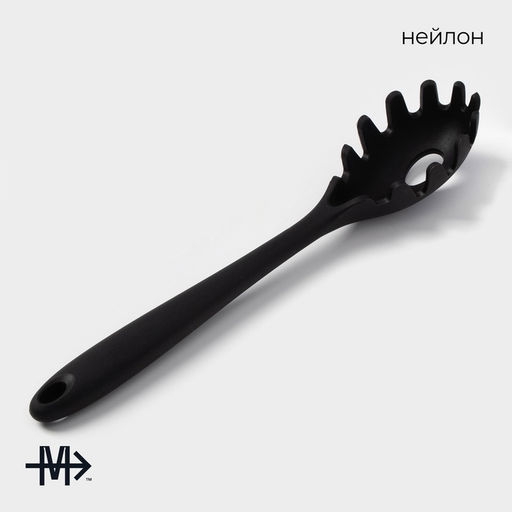Ложка для спагетти Magistro Black, нейлон, 29×6 см, чёрная