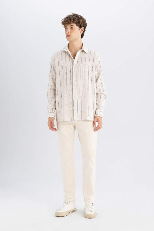 Рубашка в полоску с длинным рукавом Relax Fit - Defacto фото 2