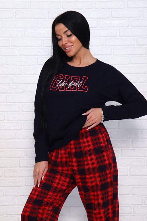 Костюм с брюками, принт, темно-синий (957-1) - Плиона фото 13