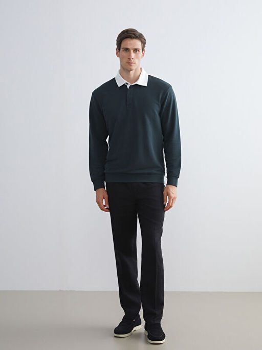 Polo Yaka Erkek Sweatshirt