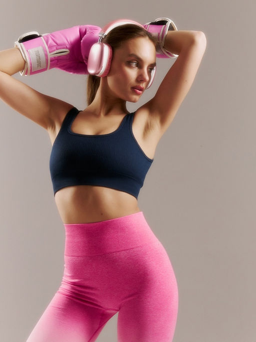 Легинсы спортивные женские MINAKU: SPORTLY, розовые, размер 44 (M)