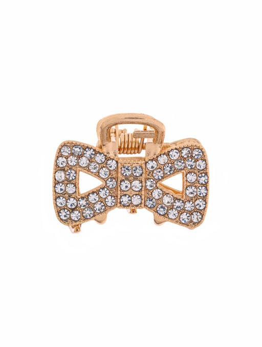 Цена за 6 шт. Крабик для волос «Грейс», бант, 2.5 см, золотистый