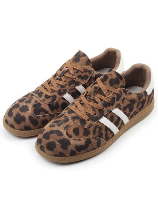 03-270-6PC LT. BROWN/LEOPARD Кеды женские (натуральная кожа) - Фабричный китай фото 5