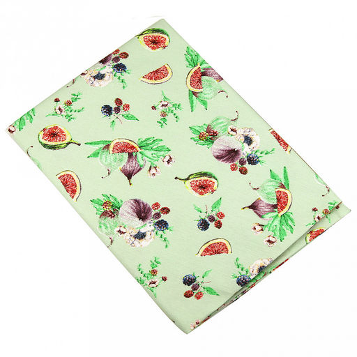 "Инжир К" Скатерть 180х145см, длина стола до 140см, на 6 персон, хлопок "Премиум" 186г/м2, "Домашняя мода" (Россия)