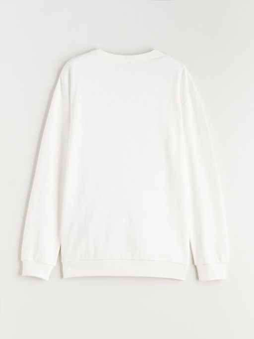 Bisiklet Yaka Slogan Bask?l? Erkek ?ocuk Sweatshirt