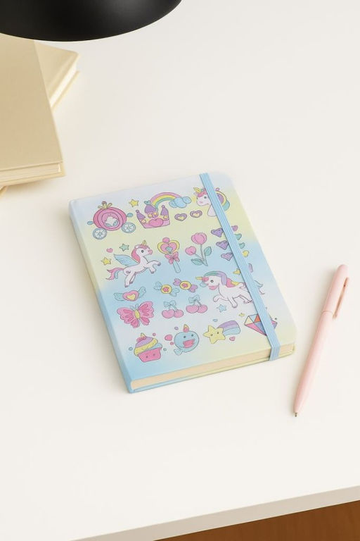 Блокнот (А6) "Unicorn fairytale", yellow (10.5*14.5)