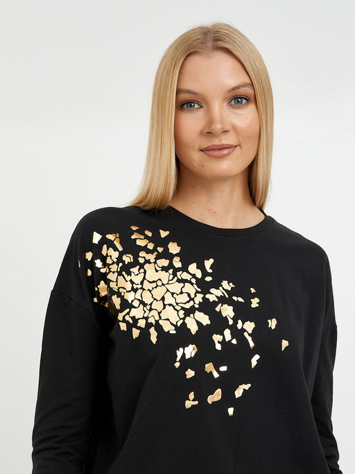 футболка женская черная с принтом - Glenfield фото 4