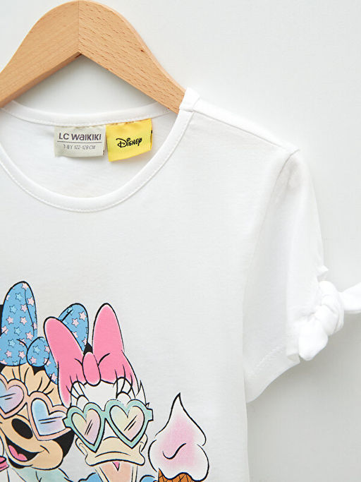 Bisiklet Yaka Minnie Mouse Bask?l? K?sa Kollu K?z ?ocuk Ti??rt - Waikiki фото 3