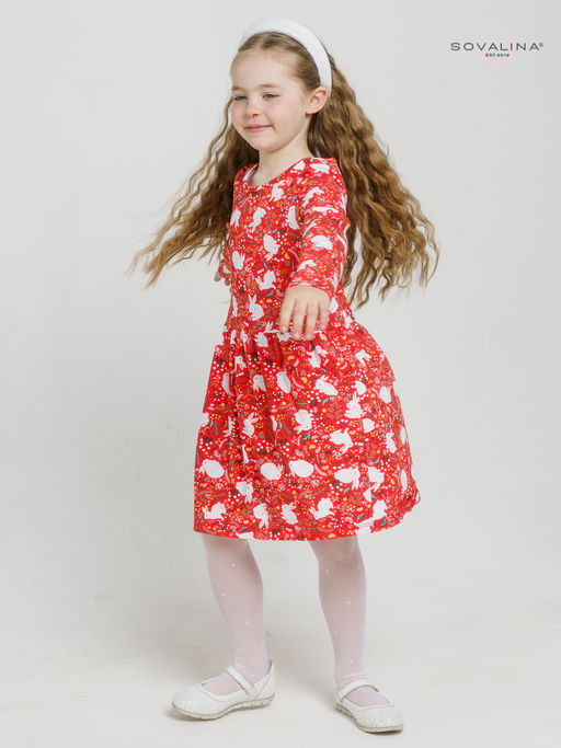 Платье Эля кролики на красном - Sovalina фото 3