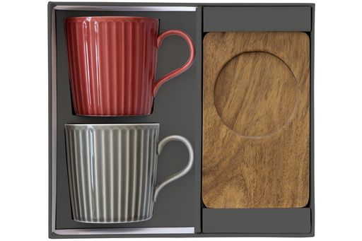 Набор кружек Время отдыха, красная, серая, 0,38 л, 2 шт - Easy life фото 2