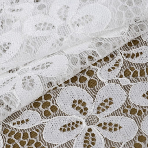Кружевная эластичная ткань, 180 мм, 2.7±0.5 м, цвет молочный