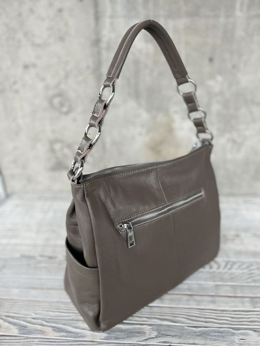 Женская кожаная сумка хобо 8919-9 Хаки - Sergio valentini фото 3