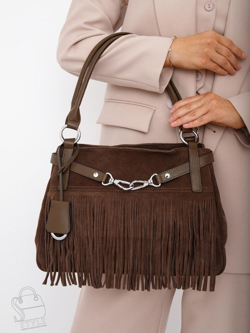 Сумка женская кожаная 98400MSS cappuccino Velina Fabbiano-Safenta