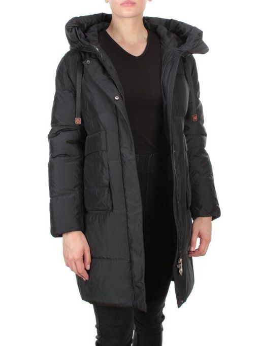 8966 BLACK Пальто зимнее женское CLOUD LAG CAT (200 гр. холлофайбер)