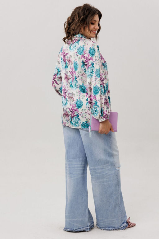 Блуза ANELLI 1806 розы лилии пионы  фото 6
