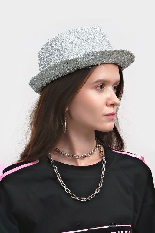 Карнавальная шляпа "Диско" серебряная р-р 56-58