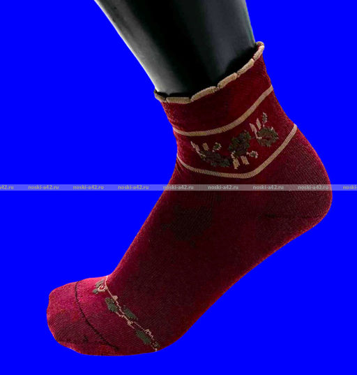 Цена за 10 пар. Линия здоровья носки женские лен с крапивой со слабой резинкой "ЦВЕТОЧКИ" АССОРТИ