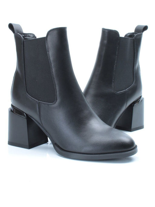 01-PCM450-1 BLACK Ботинки Челси демисезонные женские (натуральная кожа, байка) - Фабричный китай фото 12