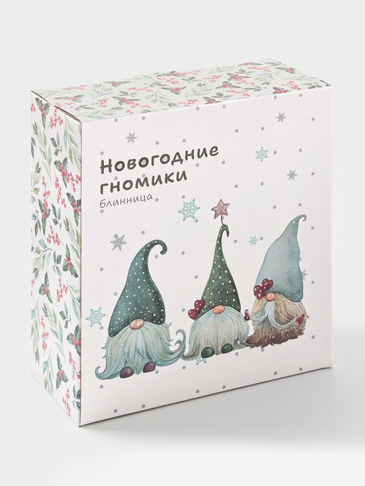 Блинница новогодняя Доляна Домашние гномики, 23.5?9.7 см, доломит, белая  фото 6