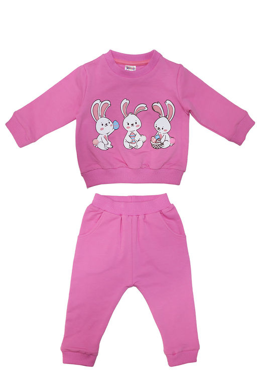 Комплект для девочки розовый зайчики