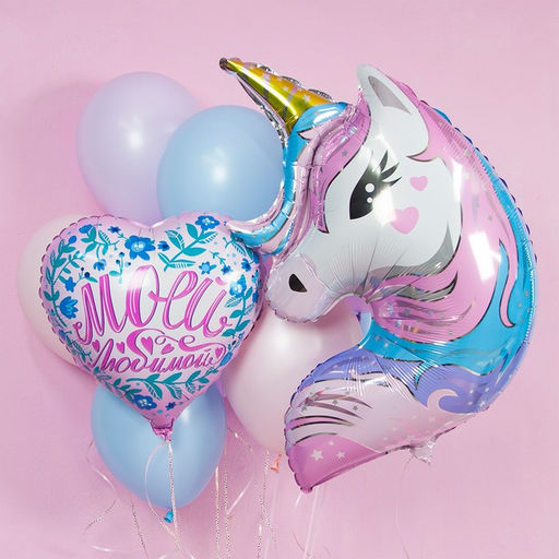Шар фольгированный 26" «Единорог», фигура, индивидуальная упаковка