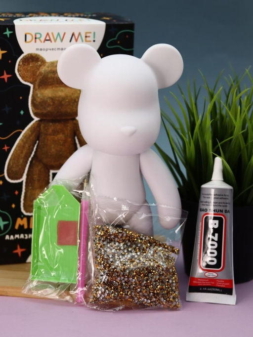 Алмазная мозаика на фигурке Draw Me! Gold bear, (14*9.5*23 см)