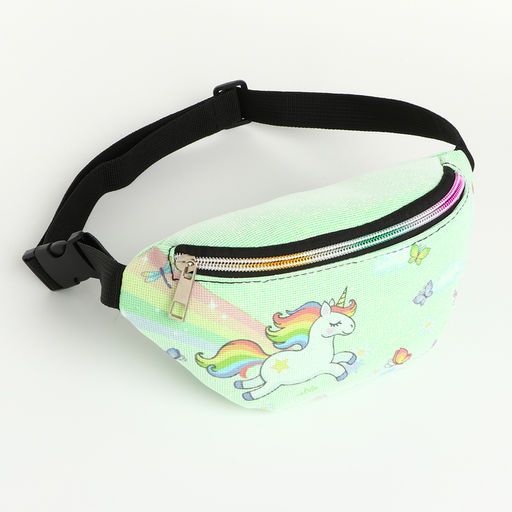 Сумка поясная детская на молнии «Выбражулька», зелёная