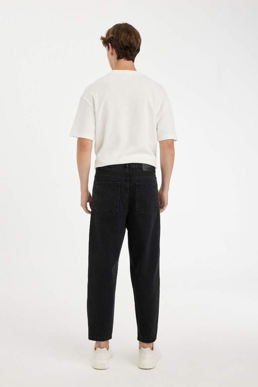 Джинсовые брюки стандартного кроя с завышенной талией свободного кроя и объемным кроем - Defacto фото 7