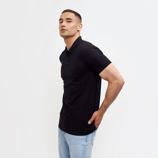 Футболка поло мужская MINAKU REGULAR FIT: чёрная, р-р 44