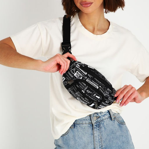 Сумка поясная на молнии, наружный карман, цвет чёрный - Nazamok фото 3