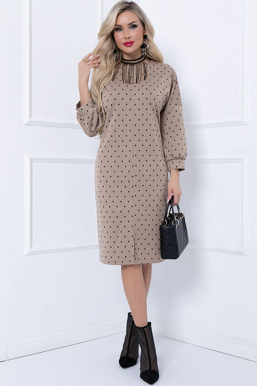 BELLOVERA/ ПЛАТЬЕ РУБЬЕРА (БЕЙЖ ГИРО)