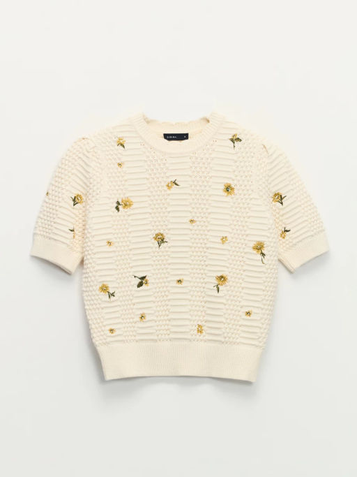 Джемпер с коротким рукавом с вышивкой / Zarina