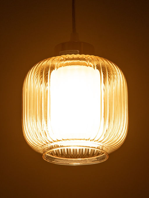 Светильник подвесной ЭкономСвет 10298/1GD, 1×40 Вт, E27, 15×15×18-80 см, золотой, янтарный