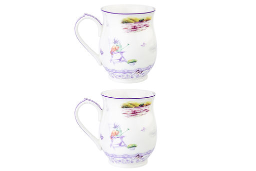 Набор 2 кружек 350 мл 11,5*8,2*10 см Лаванда бочонок, NEW BONE CHINA - Elan gallery фото 11