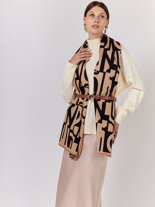 в СОСТАВЕ ШЕРСТЬ и КАШЕМИР Большой, мягкий, теплый однотонный двусторонний палантин. - Tantino фото 4