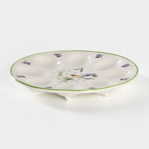 Подставка для яиц Доляна Зелёный сад, d=19,5 см, фарфор, белая  фото 4