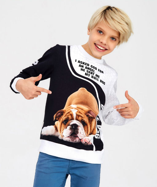 Свитшот "БульДог",чёрно-белый