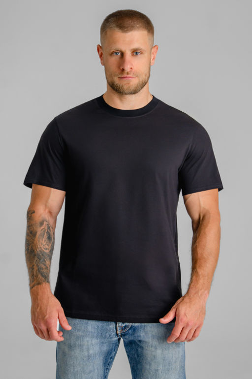 Арт. 67114/8 Футболка  мужская однотонная с лайкрой 48-58 (6 шт) Цвет:черный