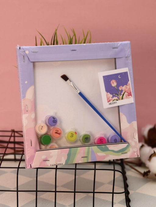 Картина по номерам на подрамнике Draw Me! Flower in the night, (20*20 см)