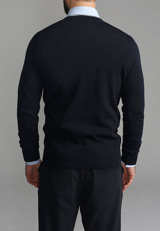 Джемпер мужской GREG G121-12-зигзаг D1 (синий/бордо)  фото 2