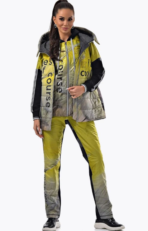 Толстовка из футера комбинированного с принтованной плащевой тканью - А+б коллекция фото 48