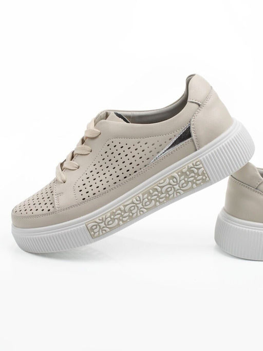 03-C322-2A BEIGE Полуботинки летние женские (натуральная кожа) - Фабричный китай фото 15