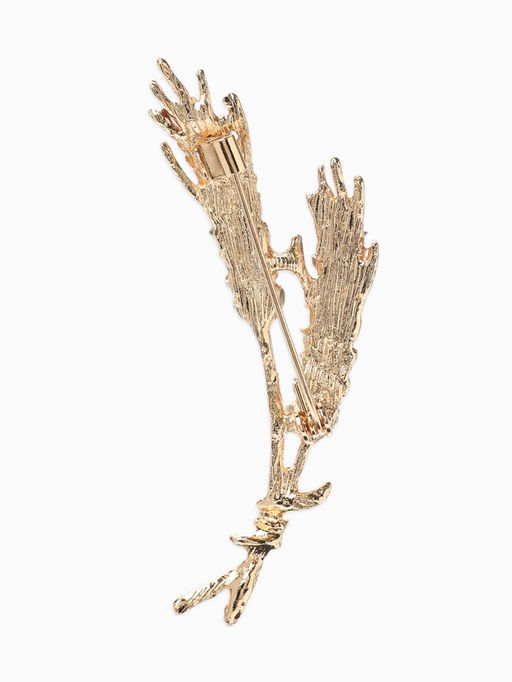 Брошь «Колосья» пшеницы, цвет жёлтый в золоте