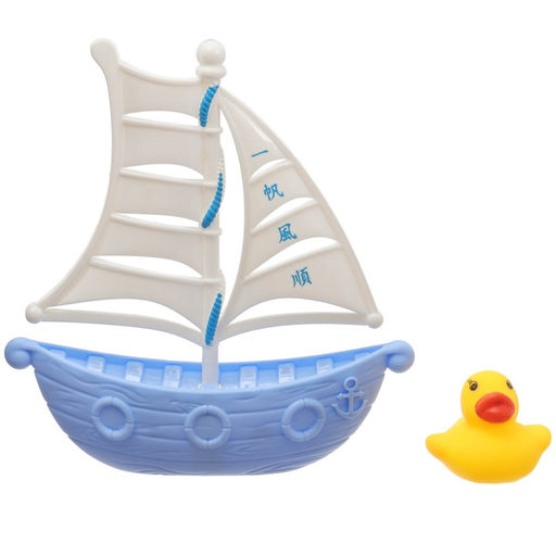 Резиновые игрушки для ванны Крошка Я «Уточки на корабле», в наборе 7 шт., с пищалкой, МИКС