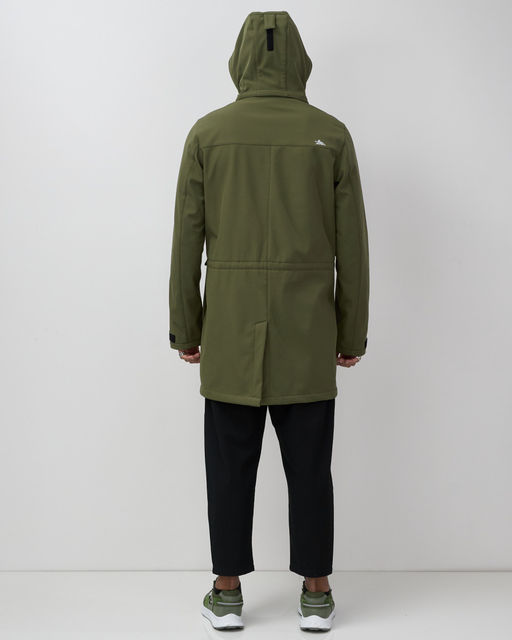 Парка спортивная мужская с капюшоном softshell цвета хаки 9565Kh - Mtforce фото 6