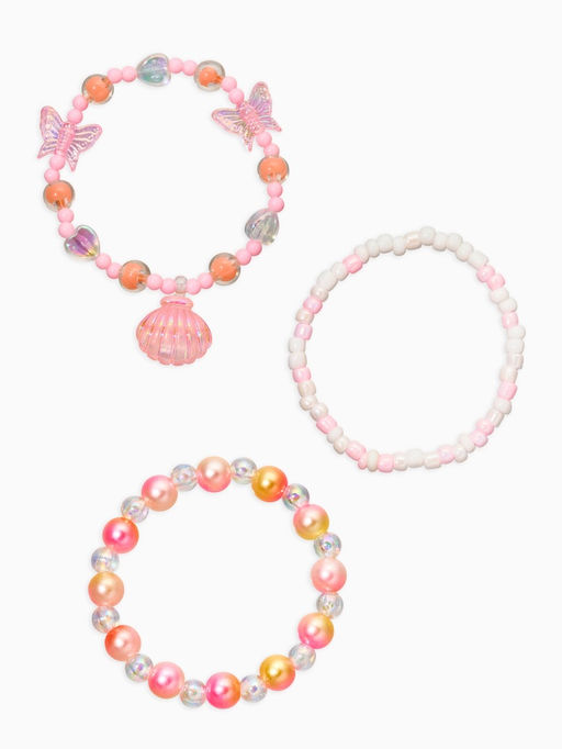 Цена за 2 шт. Браслеты детские «Выбражулька. Жемчужина желаний», набор 3 шт. розовый