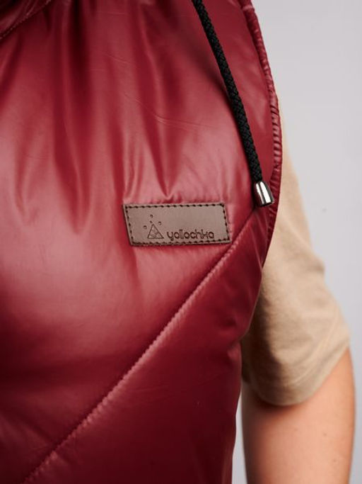 Жилет демисезонный Хлоя бордо - Yollochka фото 12