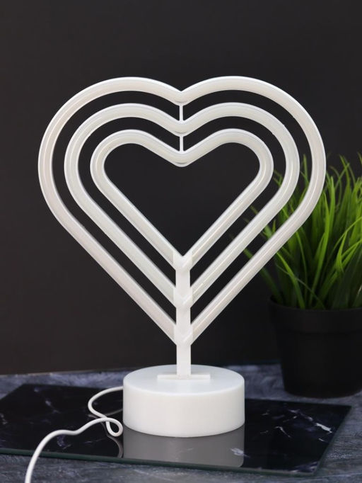 Неоновый LED ночник настольный "Native hearts", свечение mix (28*23 см)