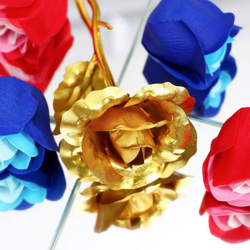 Мыльные розы, красные и синие + золотая роза, набор 12 шт. - SB BEAUTY фото 8